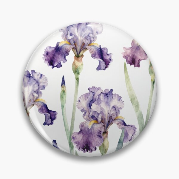 Item preview, Watercolor Purple Iris Floral Seamless Pattern designed and sold by FestivityFinds.