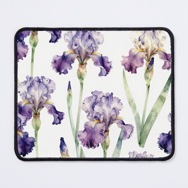 Item preview, Watercolor Purple Iris Floral Seamless Pattern designed and sold by FestivityFinds.