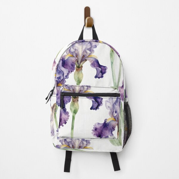 Item preview, Watercolor Purple Iris Floral Seamless Pattern designed and sold by FestivityFinds.