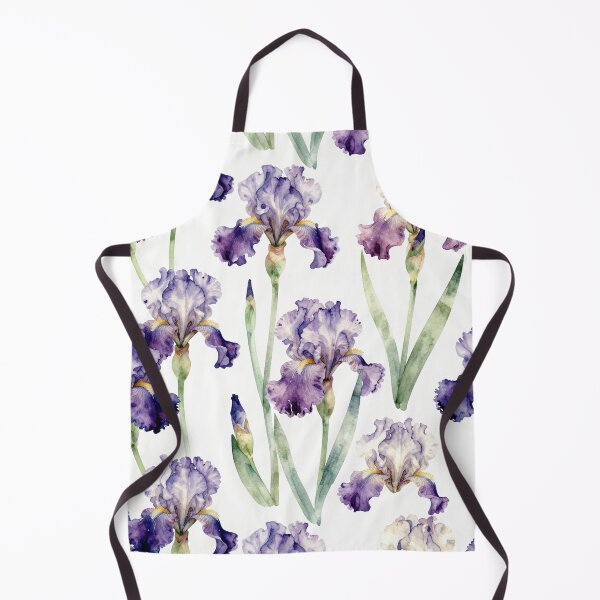 Item preview, Watercolor Purple Iris Floral Seamless Pattern designed and sold by FestivityFinds.
