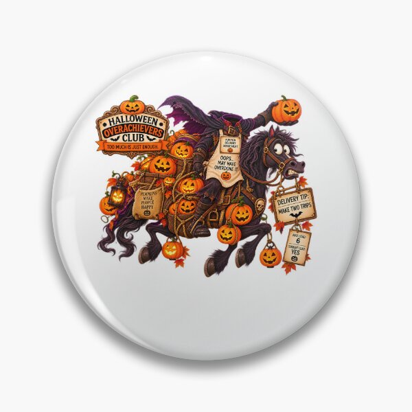Item preview, ⚡HALLOWEEN OVERACHIEVERS CLUB - Headless Horseman Pumpkin Delivery Department designed and sold by WheelieGdArt.