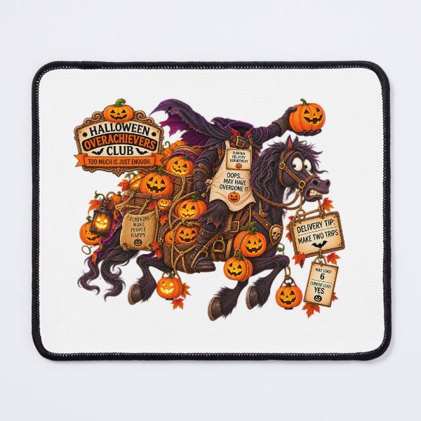 Item preview, ⚡HALLOWEEN OVERACHIEVERS CLUB - Headless Horseman Pumpkin Delivery Department designed and sold by WheelieGdArt.