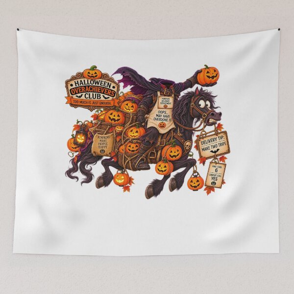 Item preview, ⚡HALLOWEEN OVERACHIEVERS CLUB - Headless Horseman Pumpkin Delivery Department designed and sold by WheelieGdArt.