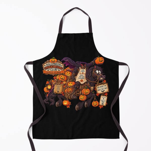 Item preview, ⚡HALLOWEEN OVERACHIEVERS CLUB -  Headless Horseman Pumpkin Delivery Department - dark version designed and sold by WheelieGdArt.