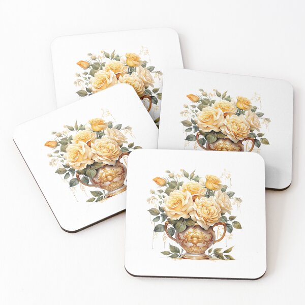 Item preview, Golden Rose Vase | Elegant Floral Aesthetic Art designed and sold by Mandayartstudio.