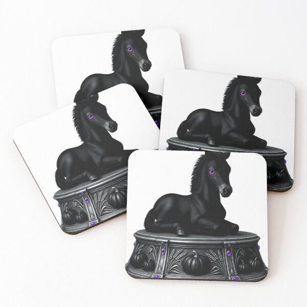 Item preview, Gothic Black Stallion Foal Mabon Altar designed and sold by IllumeInk.