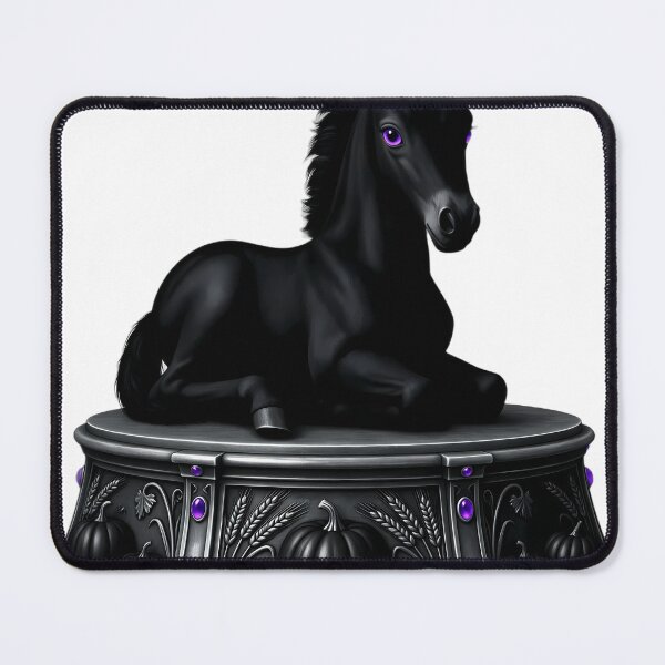 Item preview, Gothic Black Stallion Foal Mabon Altar designed and sold by IllumeInk.
