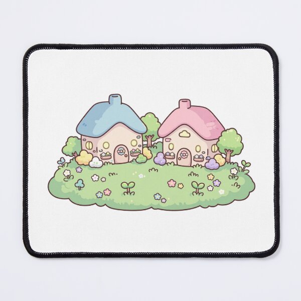 Item preview, Cute Kawaii Cottage Garden – Whimsical Pastel Houses designed and sold by Kiralemon.