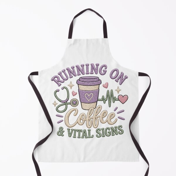 Item preview, Running on Coffee & Vital Signs Funny Nurse designed and sold by ABprintstudio.