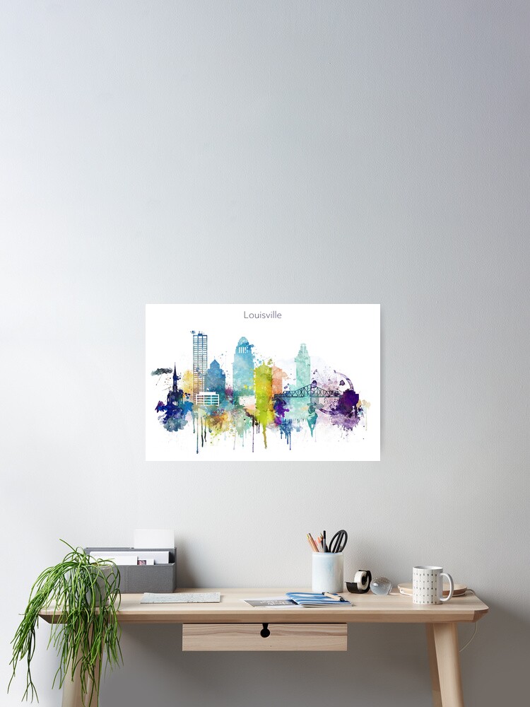 Colorful Louisville skyline design Art Print by DimoDesigns