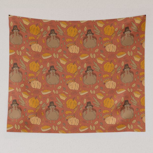 Item preview, Cute Thanksgiving Pilgrim Turkey Pumpkin Pie Pattern designed and sold by FestivityFinds.