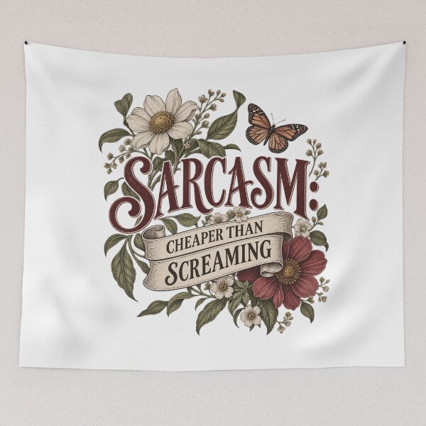 Item preview, Sarcasm: Cheaper Than Screaming Funny Sarcastic Quote designed and sold by ABprintstudio.