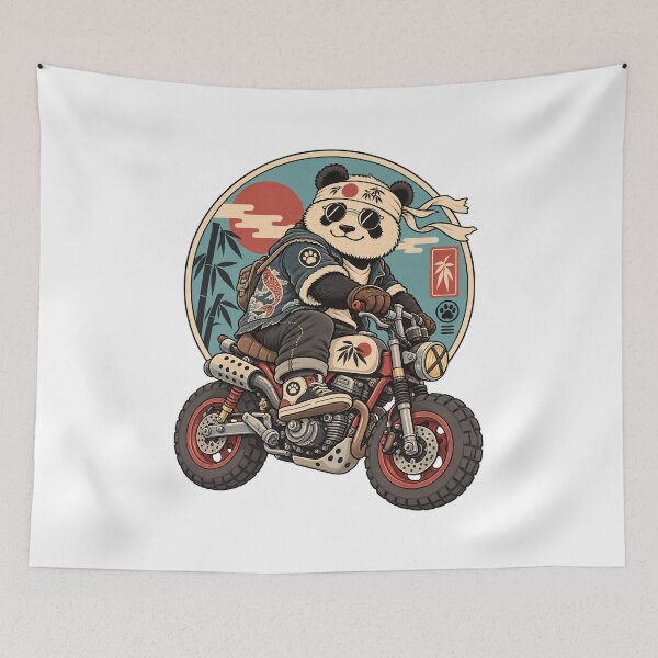 Item preview, Cute Kawaii Panda, Japanese Biker Panda Vintage Motorcycle Rider Kawaii Streetwear designed and sold by graphic-genie.