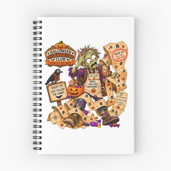 Item preview, ⚡HALLOWEEN OVERACHIEVERS CLUB - Zac Zombie's Trick-or-Treat Route Planning designed and sold by WheelieGdArt.