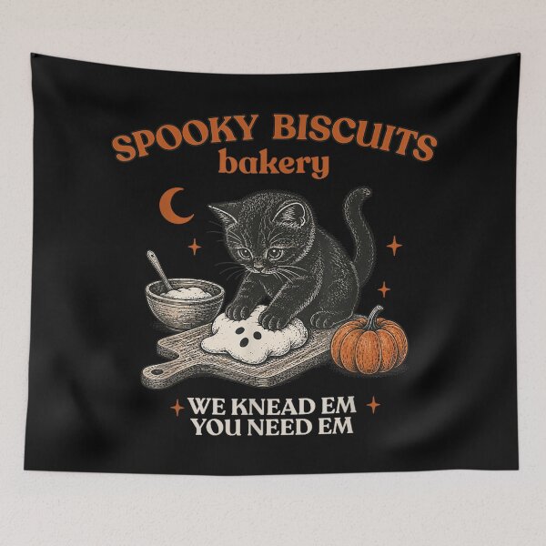 Item preview, Retro Funny Spooky Biscuits Club Cat Lovers Pastry Halloween  designed and sold by Daisy Grimes.