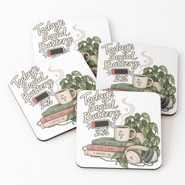 Item preview, Today’s Social Battery: 2 Percent Funny Introvert Design designed and sold by ABprintstudio.