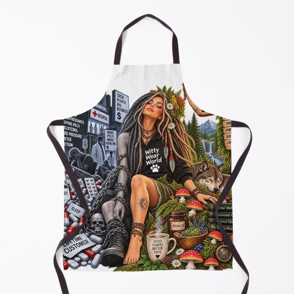 Item preview, Two Worlds – Nature vs Modern Medicine Fantasy Design designed and sold by WittyWearWorld.