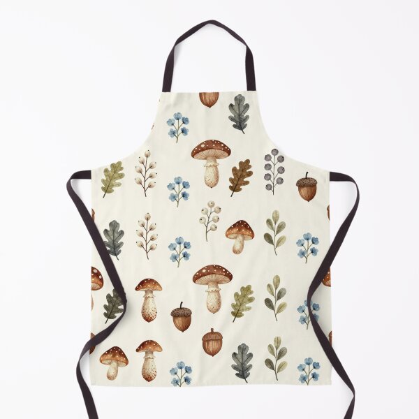 Item preview, Watercolor Forest Mushroom Oak Leaf Pattern designed and sold by FestivityFinds.