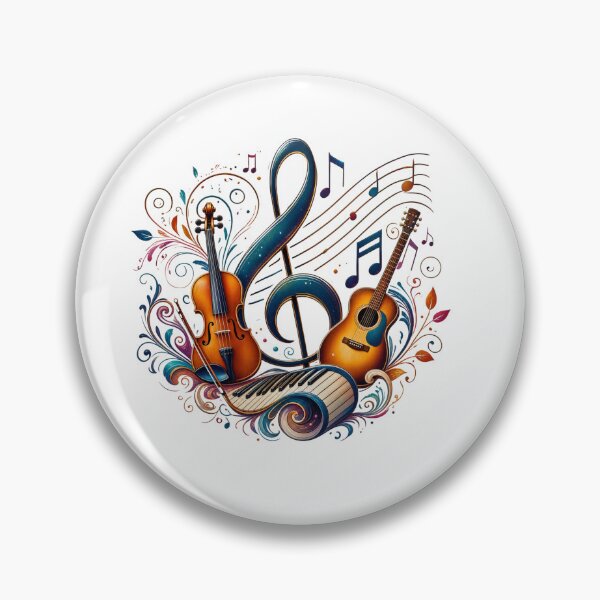 Item preview, Floral Treble Clef Violin Guitar Piano Music | Elegant Musical Instruments Art designed and sold by StyxIND.
