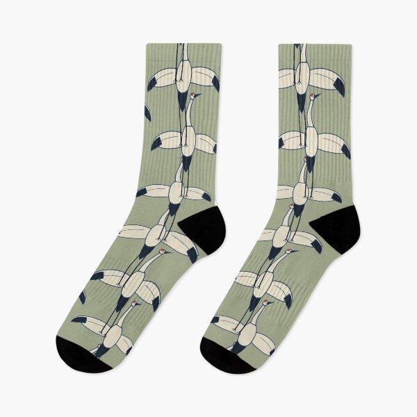 Item preview, Crane Ascent Ukiyo-e Vertical Interlock Pattern designed and sold by KungPowUnicorn.