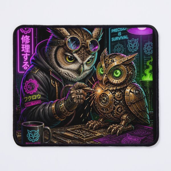 Item preview, Steampunk Clockwork Owl Engineer designed and sold by LazyDayzCo.
