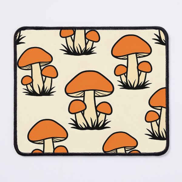 Item preview, Cute Orange Mushroom Cottagecore Pattern designed and sold by FestivityFinds.