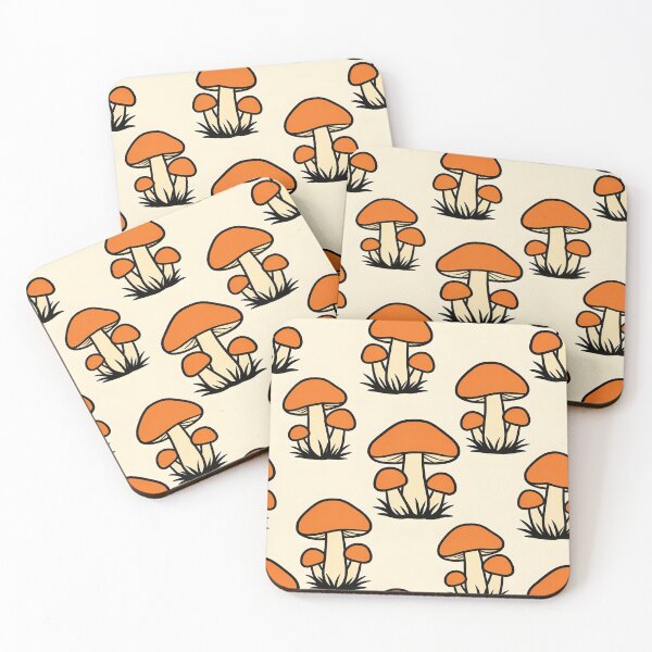 Item preview, Cute Orange Mushroom Cottagecore Pattern designed and sold by FestivityFinds.