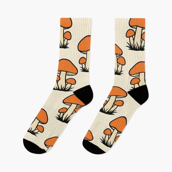 Item preview, Cute Orange Mushroom Cottagecore Pattern designed and sold by FestivityFinds.