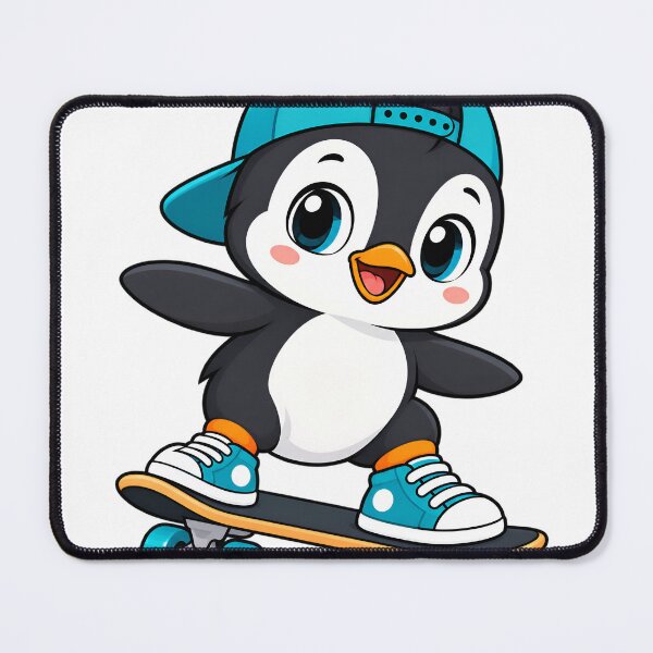 Item preview, Skater Penguin | Cute Baby Penguin Skateboarding Sticker & T-Shirt designed and sold by : CraftyVibes.