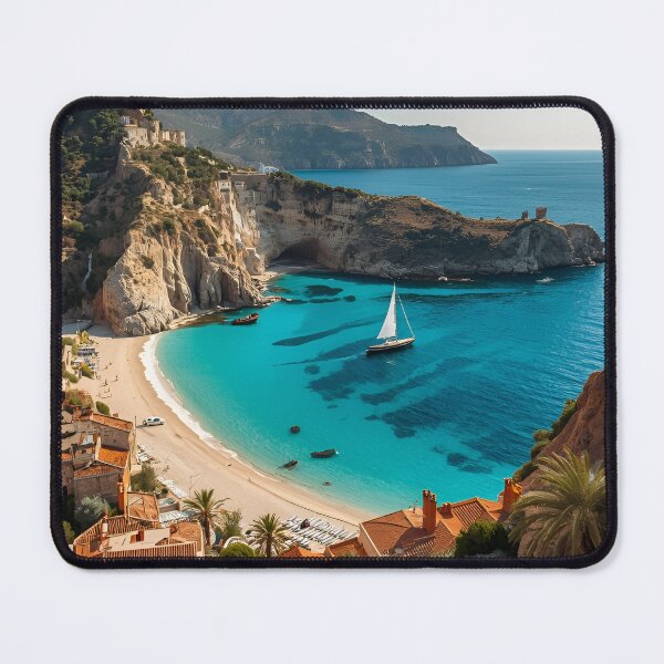 Item preview, Protect Coastal Heritage: Mediterranean Seaside Cove Art designed and sold by Nuvoro Eco Awareness.