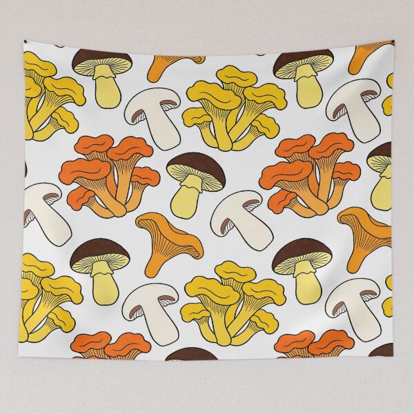 Item preview, Cute Chanterelle Wild Mushroom Foraging Pattern designed and sold by FestivityFinds.