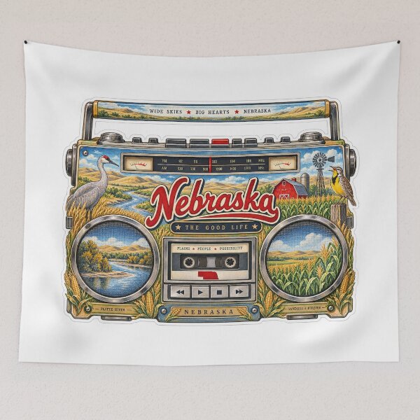 Item preview, Nebraska Gen X Boom Box designed and sold by Whimspired By Paxx.