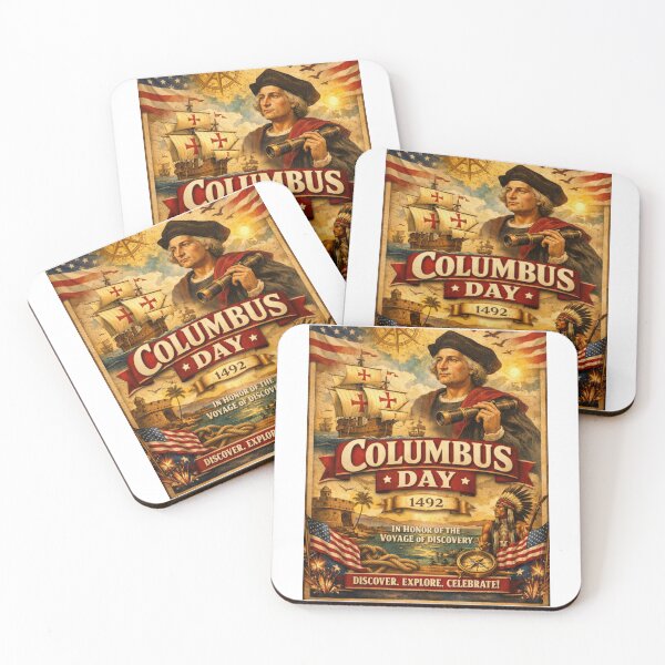 Item preview, Columbus Day 1492 Patriotic USA Typography designed and sold by Nela-&-Lena.