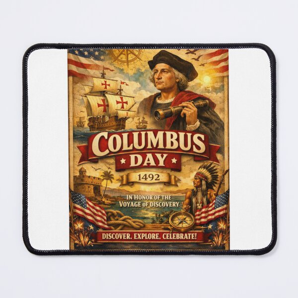 Item preview, Columbus Day 1492 Patriotic USA Typography designed and sold by Nela-&-Lena.