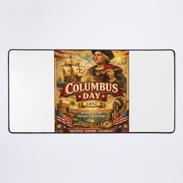 Item preview, Columbus Day 1492 Patriotic USA Typography designed and sold by Nela-&-Lena.