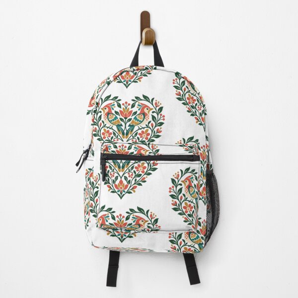 Item preview, Folk Art Bird Garden in a Floral Heart designed and sold by skyartdesign.