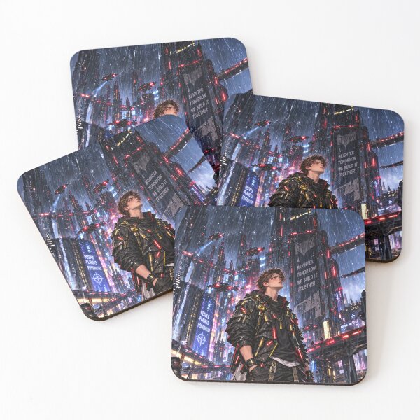 Item preview, Danix Cyberpunk Rain Streets Poster Design designed and sold by Kenzie & Co.