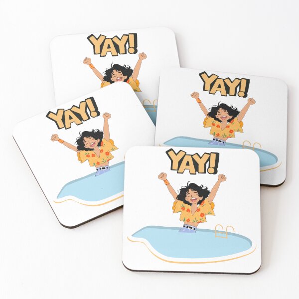 Item preview, YAY! Happy Girl in Pool – Summer Vibes Floral Illustration designed and sold by Poorniadhi.