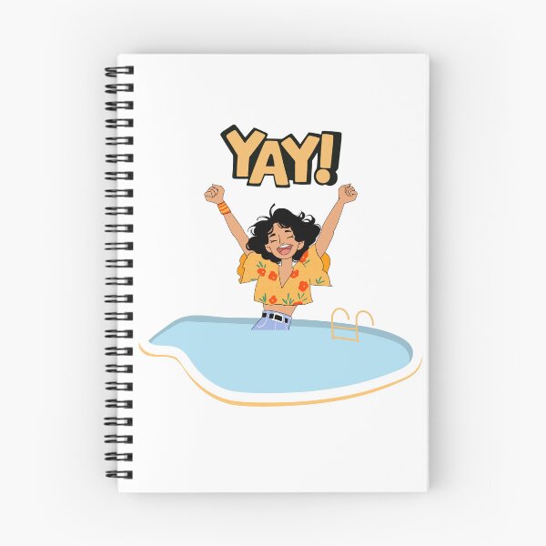 Item preview, YAY! Happy Girl in Pool – Summer Vibes Floral Illustration designed and sold by Poorniadhi.