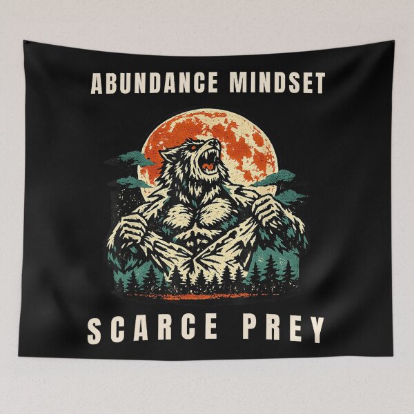 Item preview, Abundance Mindset Scarce Prey Wolf Motivation Personal Growth designed and sold by ZadehsiGG.