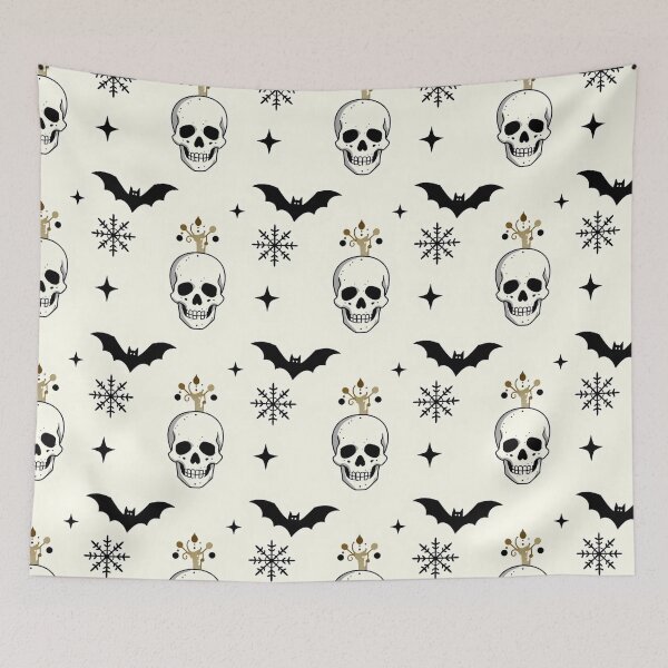 Item preview, Pastel Goth Skull Melting Candle Seamless Pattern designed and sold by FestivityFinds.