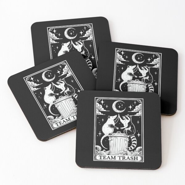 Item preview, Tarot Card Vintage Team Trash Crescent Moon Opossum Raccoon  designed and sold by River Silva.