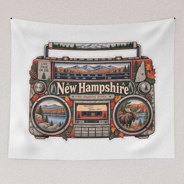 Item preview, New Hampshire Gen X Boom Box designed and sold by Whimspired By Paxx.