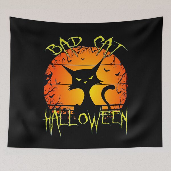 Item preview, Bad Cat Halloween Creepy Black Cat Lover Gift designed and sold by Say It With Ink.