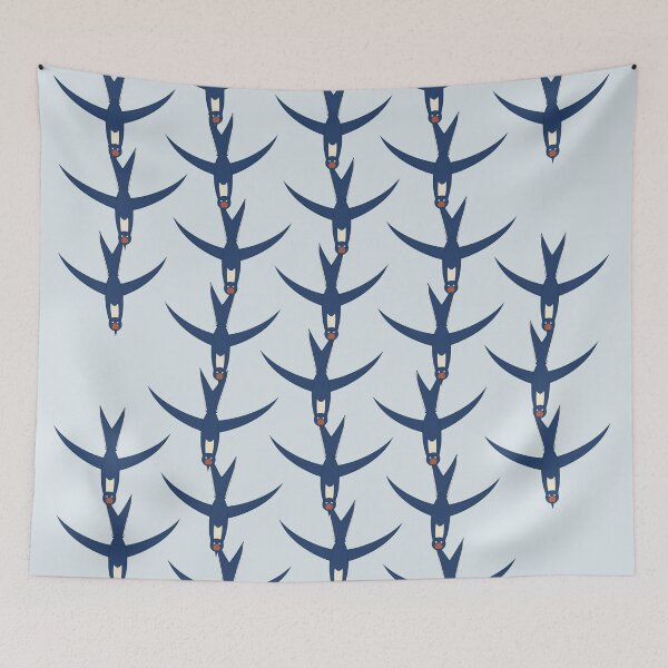 Item preview, Swallow Dive Ukiyo-e Vertical Interlock Pattern designed and sold by KungPowUnicorn.
