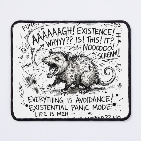 Item preview, Existential Screaming Possum Chaotic Punk Doodle designed and sold by Anno Meister.