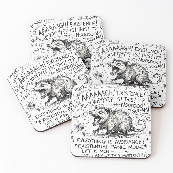Item preview, Existential Screaming Possum Chaotic Punk Doodle designed and sold by Anno Meister.