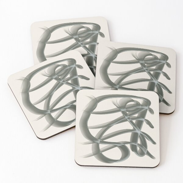 Item preview, Dark Charcoal Fluid Swirls on Cream Japandi Pattern designed and sold by CaramelCo.