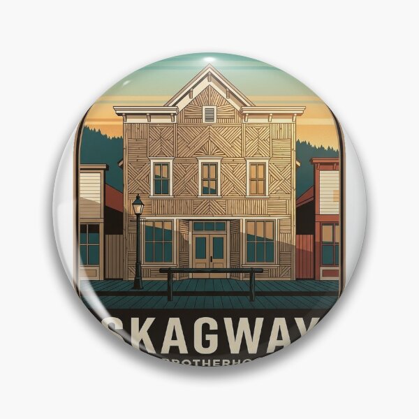Item preview, Skagway Arctic Brotherhood Hall Klondike Sticker designed and sold by DetourDgn.
