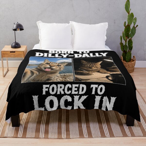 Item preview, Born To Dilly-Dally Forced To Lock In Funny Cat Procrastination Student Humor designed and sold by ZadehsiGG.